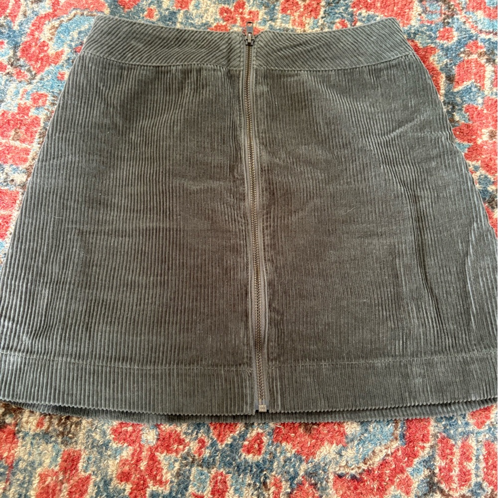 American Apparel Green Ribbed A-Line Skirt